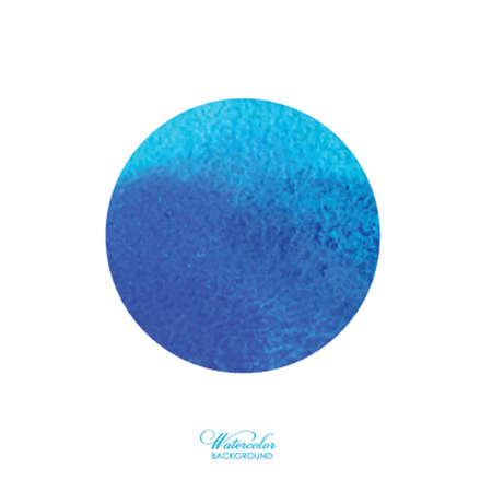 Vector watercolor circle, round shape isolated on white. Hand drawn watercolor backdrop, texture, stain watercolors on wet paper. Vector illustrationのイラスト素材
