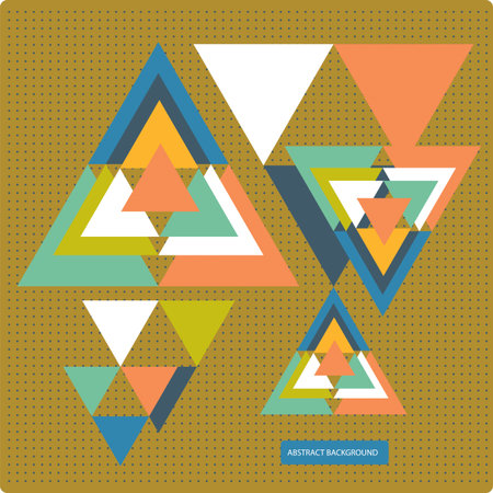 Vector pattern with colorful geometric shapes, triangles