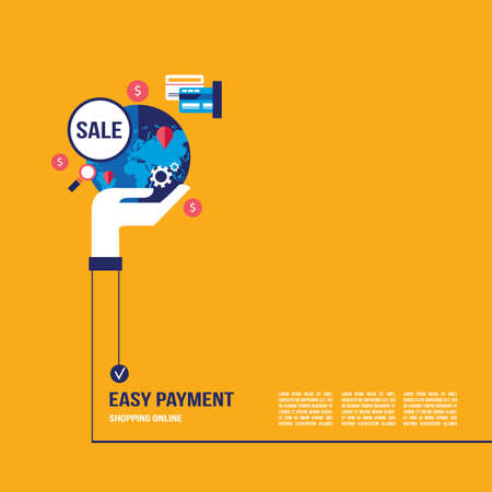 Shopping online and E-commerce concept . Vector illustrationのイラスト素材