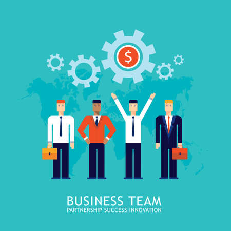 Businessman partnership Teamwork Collaboration Successful business team concept Flat design Vector illustrationのイラスト素材