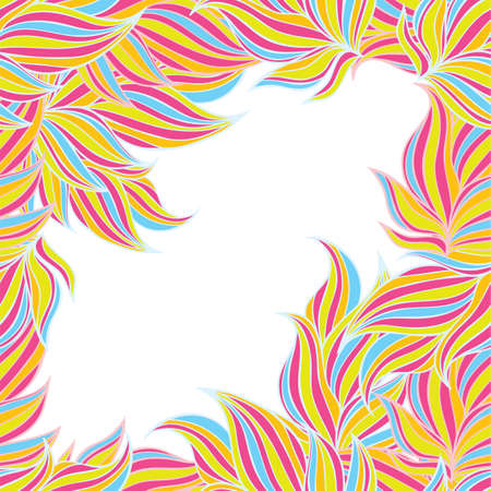 Seamless floral background pattern. Nature theme,leaves, hand - drawn abstract elements. Template for textile,paper, greeting card, postcard design.のイラスト素材