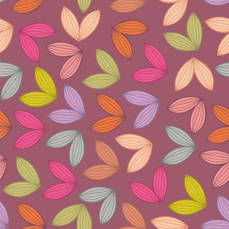 Seamless background pattern with leaf. Autumn, nature theme,leaves, hand - drawn abstract elements. Template for textile,paper, greeting card, postcard design, backdrop bannerのイラスト素材