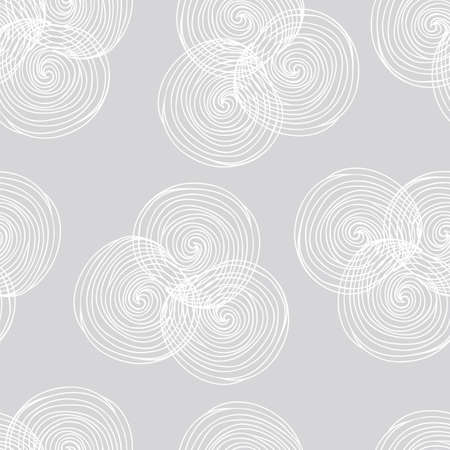 Hand- drawn abstract seamless background pattern. Waves, curls, swirls theme. Vector illustrationのイラスト素材