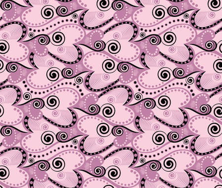 Colorful Purple heart seamless pattern. Purple valentine's day background. のイラスト素材