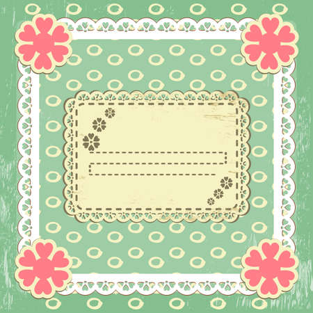 Scrap template of vintage worn distressed design with blank space for your textのイラスト素材