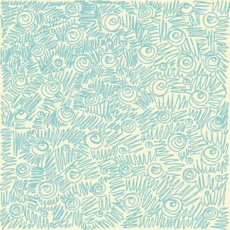 vector Seamless doodle abstract swirls and waves pattern. hand drawn backgroundのイラスト素材