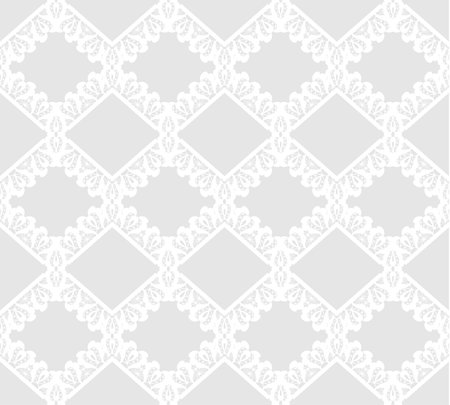 white seamless lace floral pattern on gray backgroundのイラスト素材