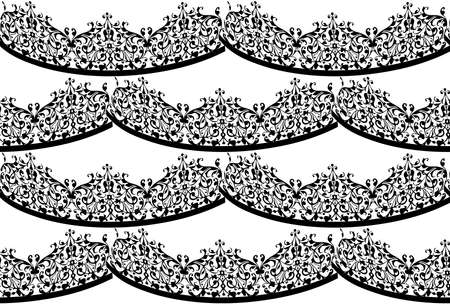 Black lace on white background. seamless patternのイラスト素材