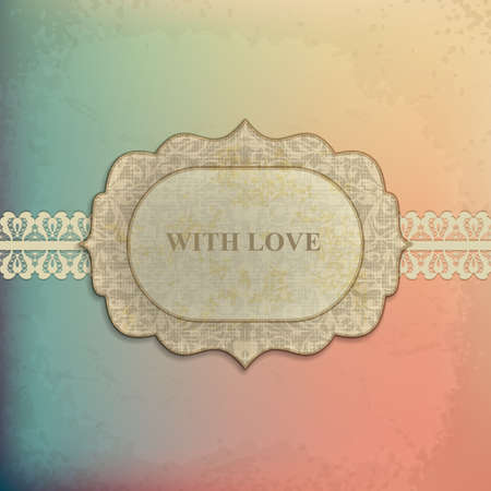 Vector Vintage floral label with design elementsのイラスト素材