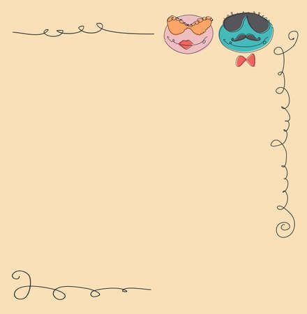 retro background with Hipster design and  fashion elements.Vector illustrationのイラスト素材