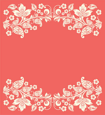 Ornate elegant floral frame. Flower backgroundのイラスト素材