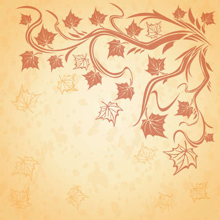 Vector Background with maple autumn leaves. fall designのイラスト素材