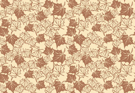 Seamless pattern with autumn maple leaves. Vector fall background.のイラスト素材