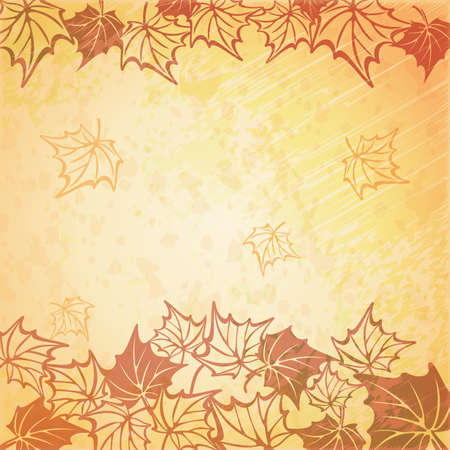 Vector illustration of a beautiful autumn background. fall maple leafのイラスト素材