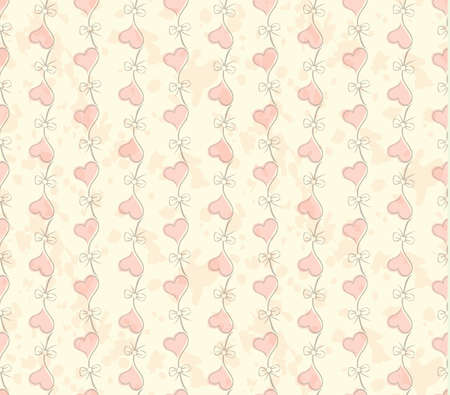 vintage Seamless pattern with hearts. Valentines Day vector backgroundのイラスト素材