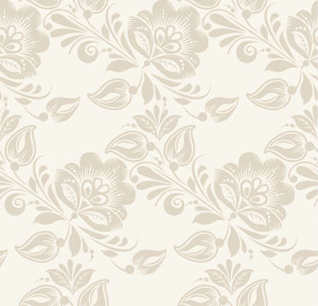 Vector Floral vintage rustic seamless pattern. Background can be used for wallpaper, fills, web page, surface textures.のイラスト素材