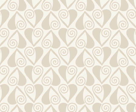 Vector Retro seamless pattern. Abstract hearts on beige backgroundのイラスト素材