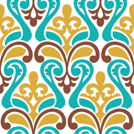 Seamless vector damask pattern. Classic fantasy colorful backgroundのイラスト素材