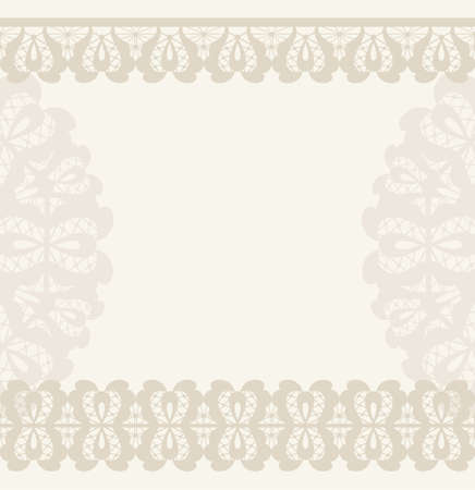 Invitation, anniversary card with label for your personalized text in shades of subtle off-whites and beige with a delicate  floral pattern and frame in the background. EPS8のイラスト素材
