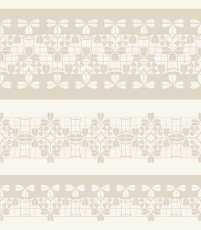 Set of cute lace ribbons. vector beige seamless bordersのイラスト素材