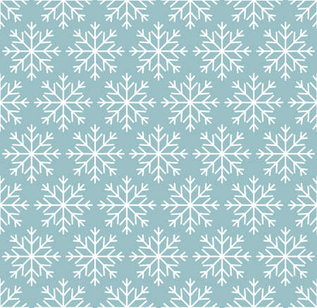 Christmas seamless pattern of snowflakes, white on blueのイラスト素材