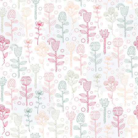 Vector Ornate seamless pattern with the stylized flowers. Seamless pattern can be used for wallpaper, pattern fills, web page background, surface textures.のイラスト素材