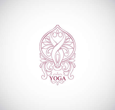 Yoga Logo, insignia logo, vector Logo templateのイラスト素材