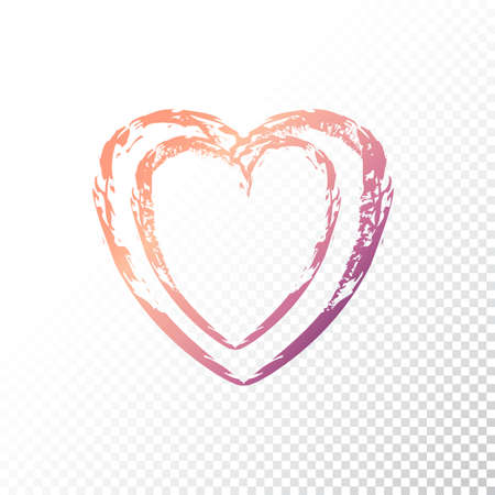 Vector gradient heart. Doodle paint colorful heart. Valentines dayのイラスト素材