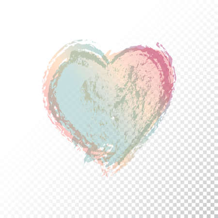 Vector hand drawn watercolor heart isolated on white background. Valentines day.のイラスト素材