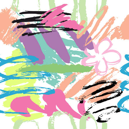 Seamless pattern background. Abstract hand drawn modern texture in doodle style. Suitable for background, backdrop and wrapping paper.のイラスト素材