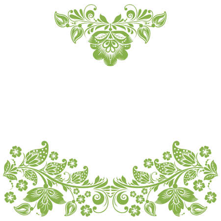 Greenery eco floral frame, foliage background decoration, vector illustration. Trendy color 2017のイラスト素材