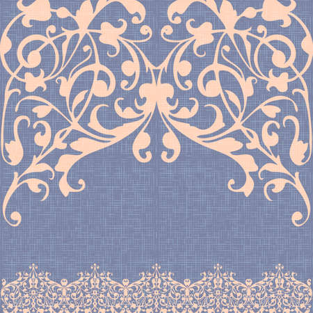 Damascus ornament, canvas background vector, beige abstract swirls, vintage styleのイラスト素材