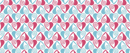 Vintage heart seamless pattern vector illustration. Valentines day background or wallpaper. Abstract design for greeting card cover, romantic wrapping paper decorationのイラスト素材