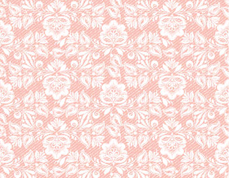 Modern coral lace seamless texture, great design for any purposes. Vector retro illustration. Grunge background. Seamless fabric texture. Simple background. Modern graphic design. Vintage wallpaper.のイラスト素材