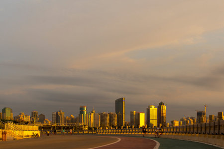 Urban Twilight landscape scenery viewのeditorial素材