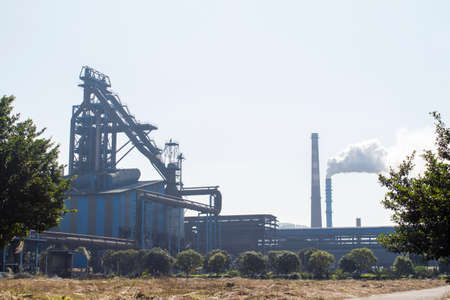 Iron and steel plant and exhaust emissionのeditorial素材