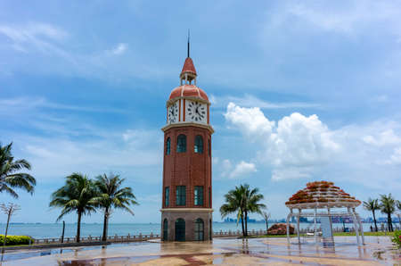 The bell tower after the rain in Haikouの写真素材