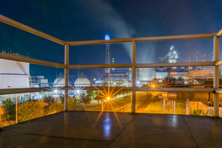 Steel factory night scenery