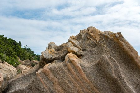 Stratified rock by the sea
