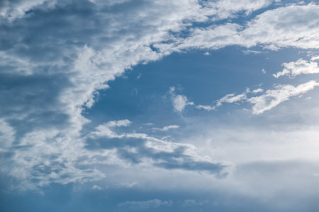 White clouds in the blue sky