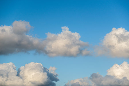White clouds in the blue sky