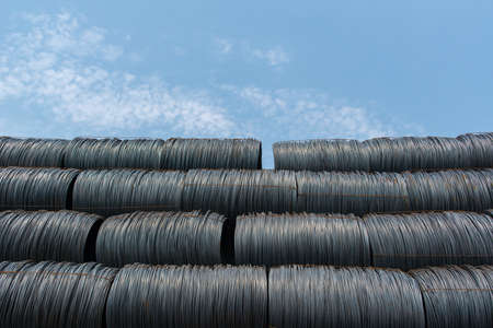 Stacked steel materialsの写真素材