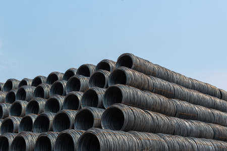 Stacked wire rodsの写真素材