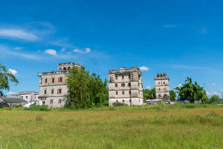 Diaolou Group in Zili Village at Kaiping, Jiangmen City, Guangdong Province, Chinaの写真素材