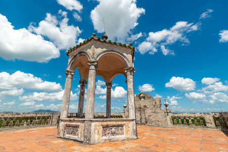 Pavilion on the roof of the Diaolou Group, Zili Village, Kaiping, Jiangmen City, Guangdong Province, Chinaの写真素材