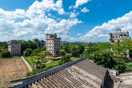 Diaolou Group in Zili Village at Kaiping, Jiangmen City, Guangdong Province, Chinaのeditorial素材