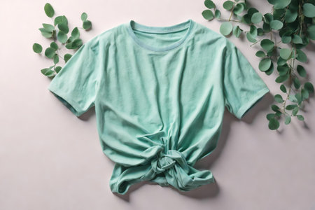 A Closed-Up Shot of A Plain White T-Shirt Mock-Upの素材