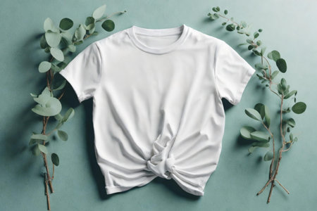 A Closed-Up Shot of A Plain White T-Shirt Mock-Upの素材