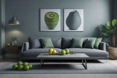 a living room with a modern and minimalist designの素材