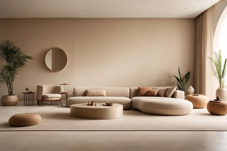 Modern Living Room Interior With Comfortable Sofaの素材